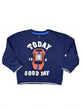 Mothercare Toddler Navy Graphic Sweatshirt - Today Is A Good Day - 2-3 Years